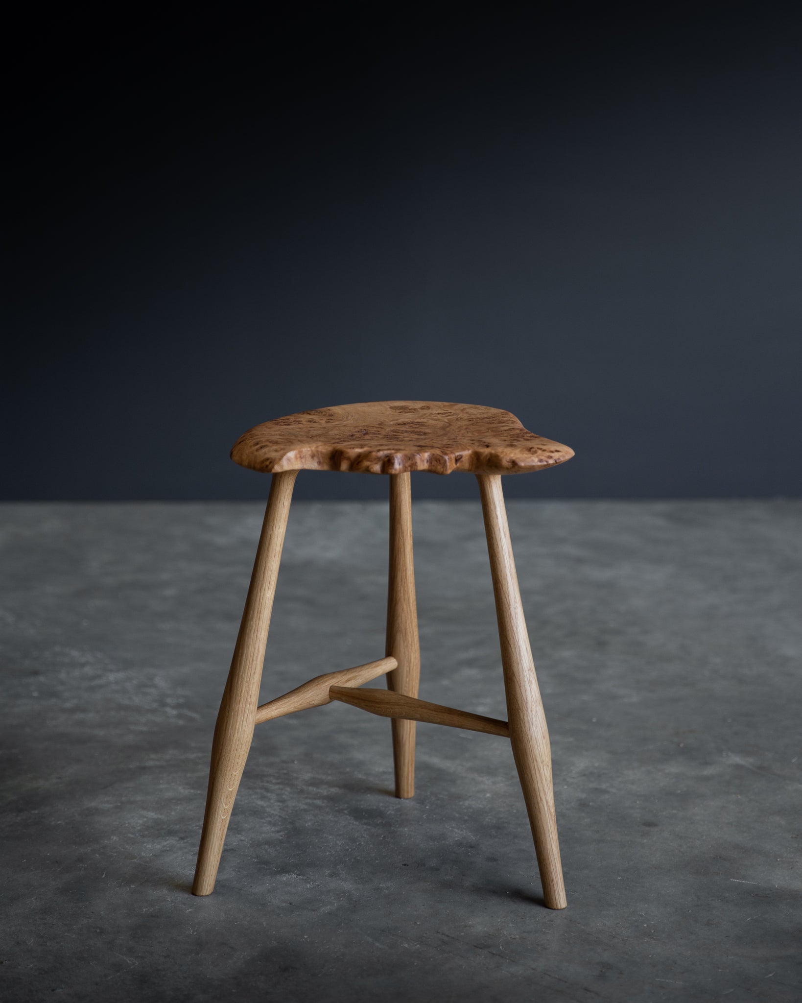 English Burr Oak Signature Stool