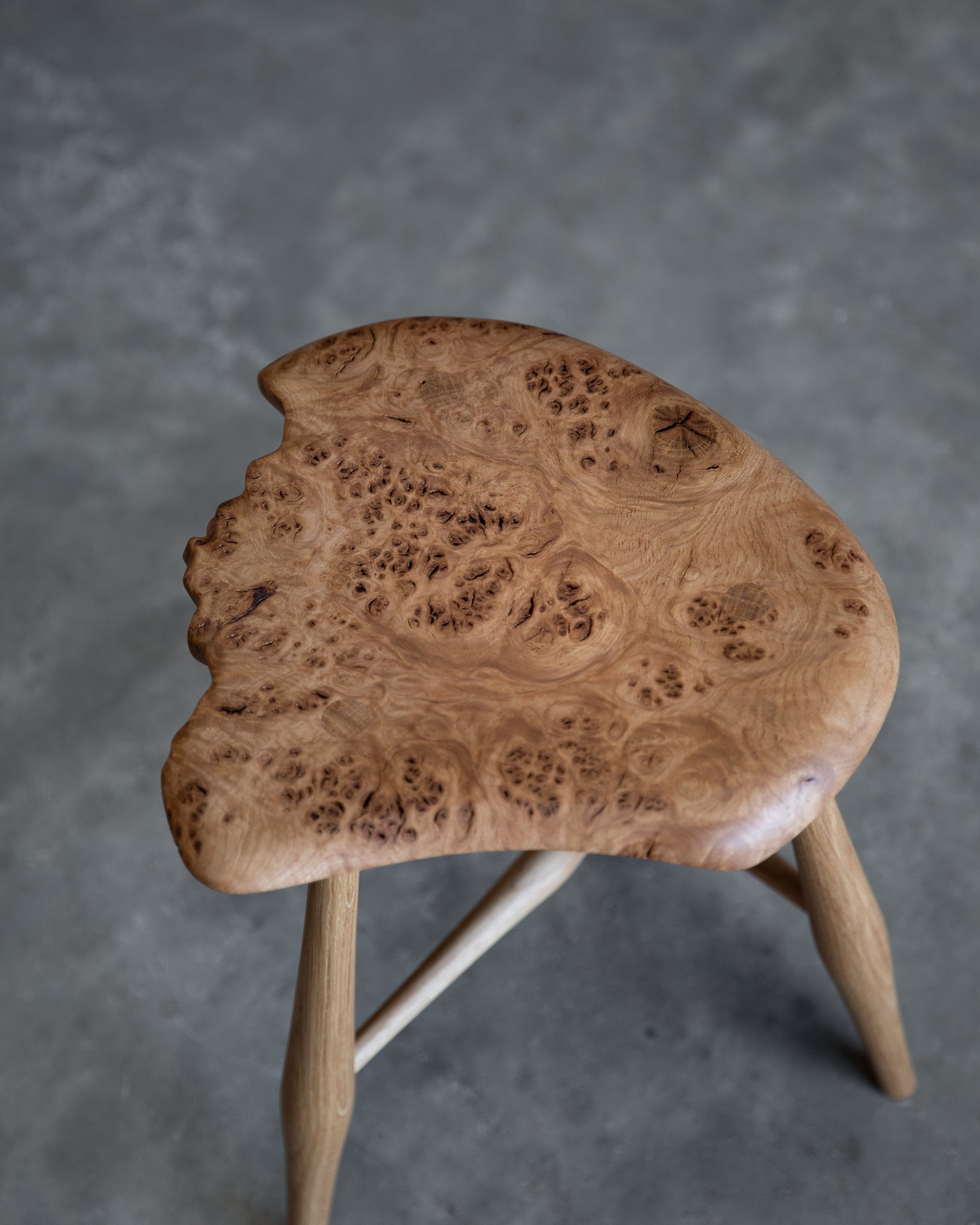 English Burr Oak Signature Stool