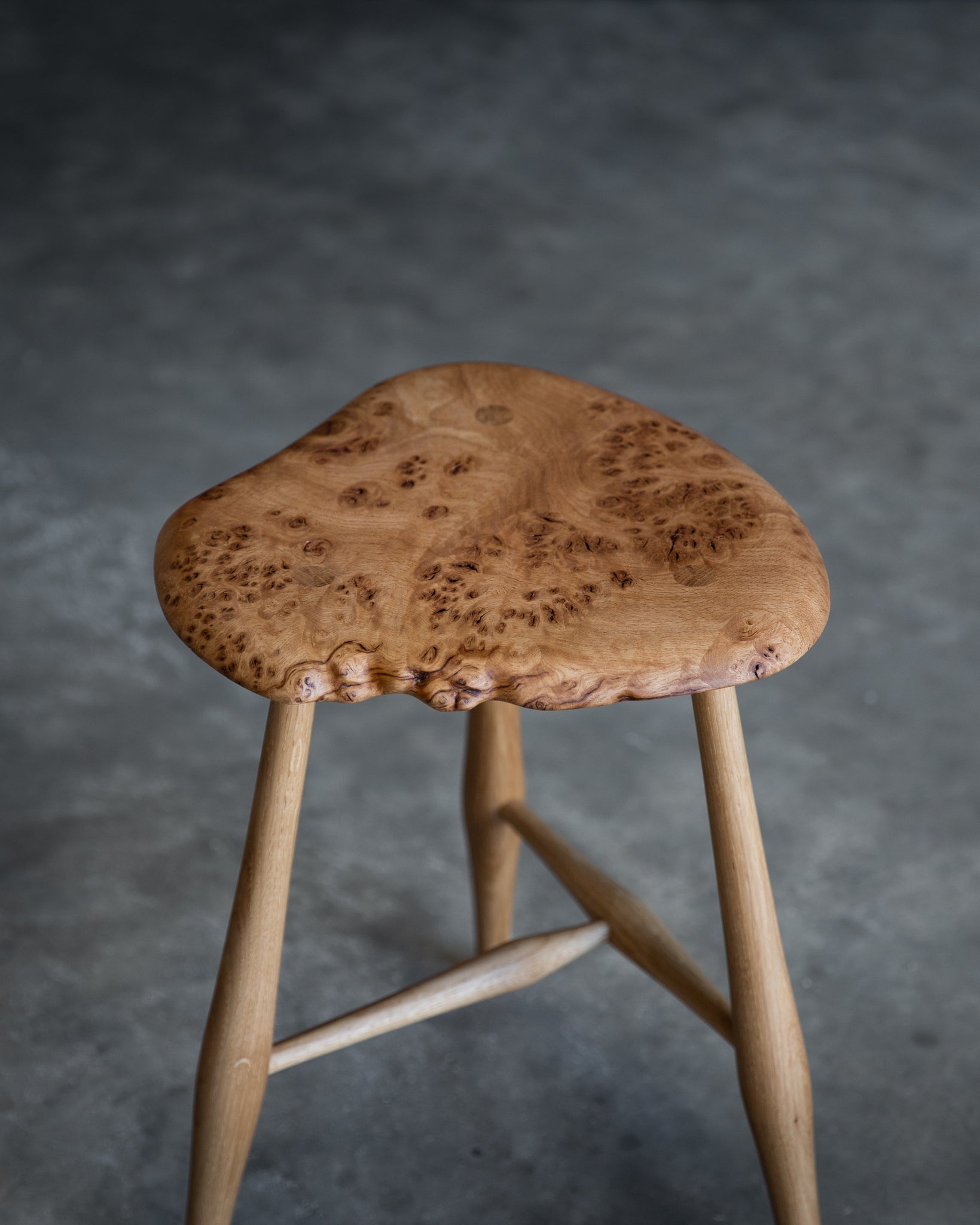 English Burr Oak Signature Stool