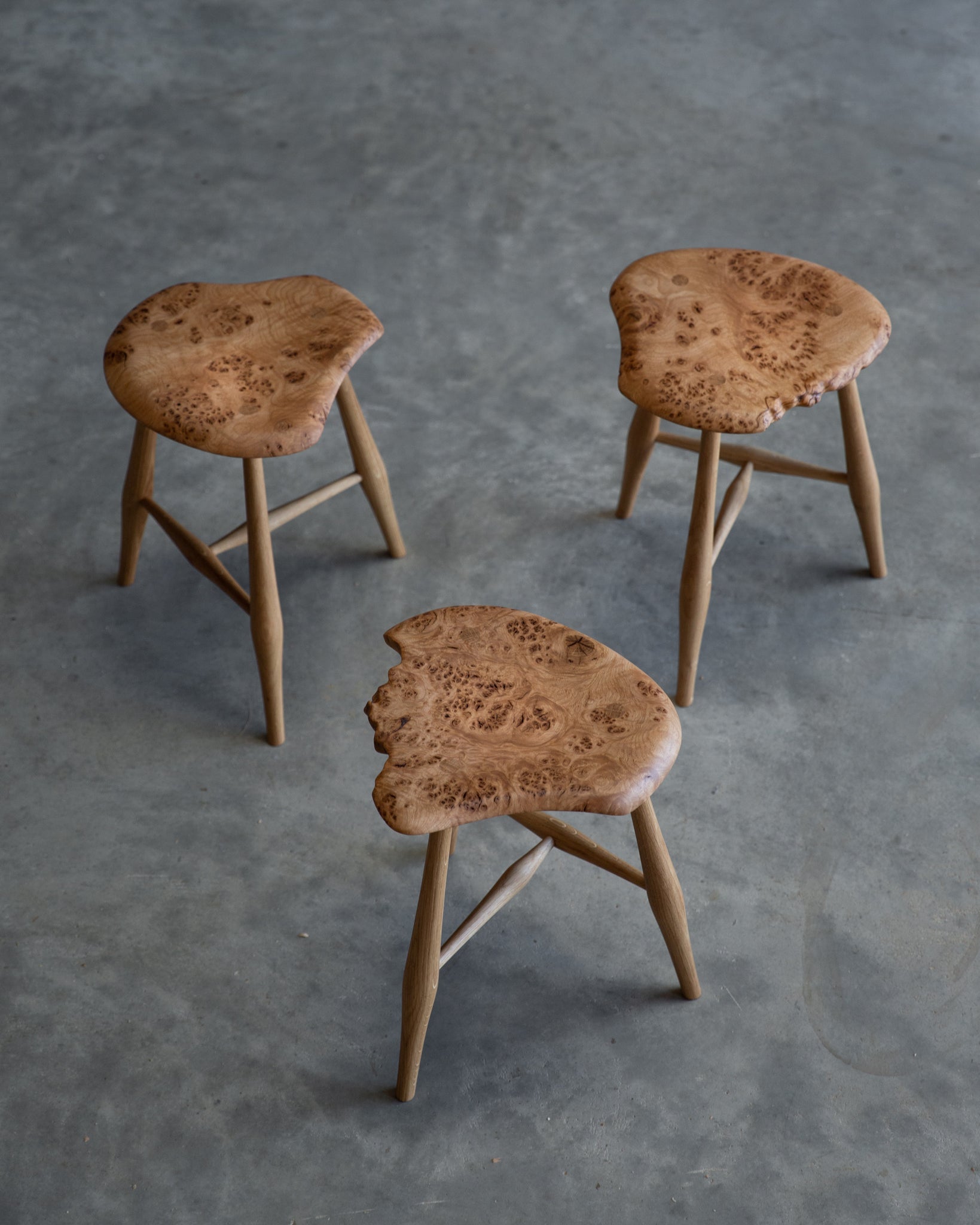 English Burr Oak Signature Stool