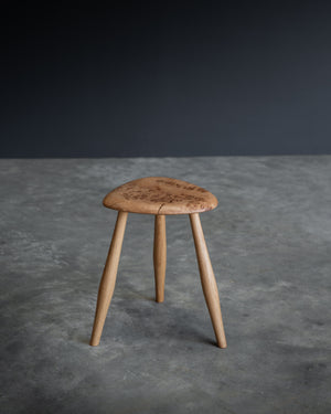 English Burr Oak Milking Stool