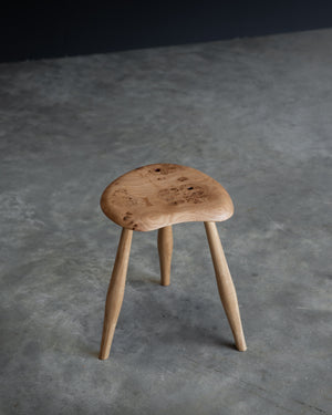 English Burr Oak Milking Stool