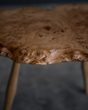 English Burr Oak Side Table