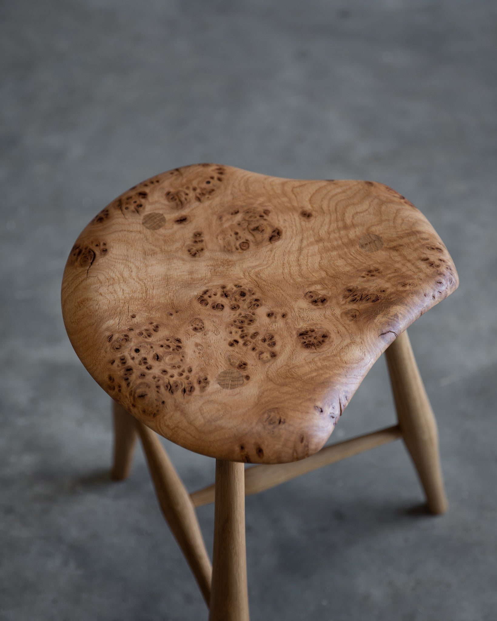 English Burr Oak Signature Stool