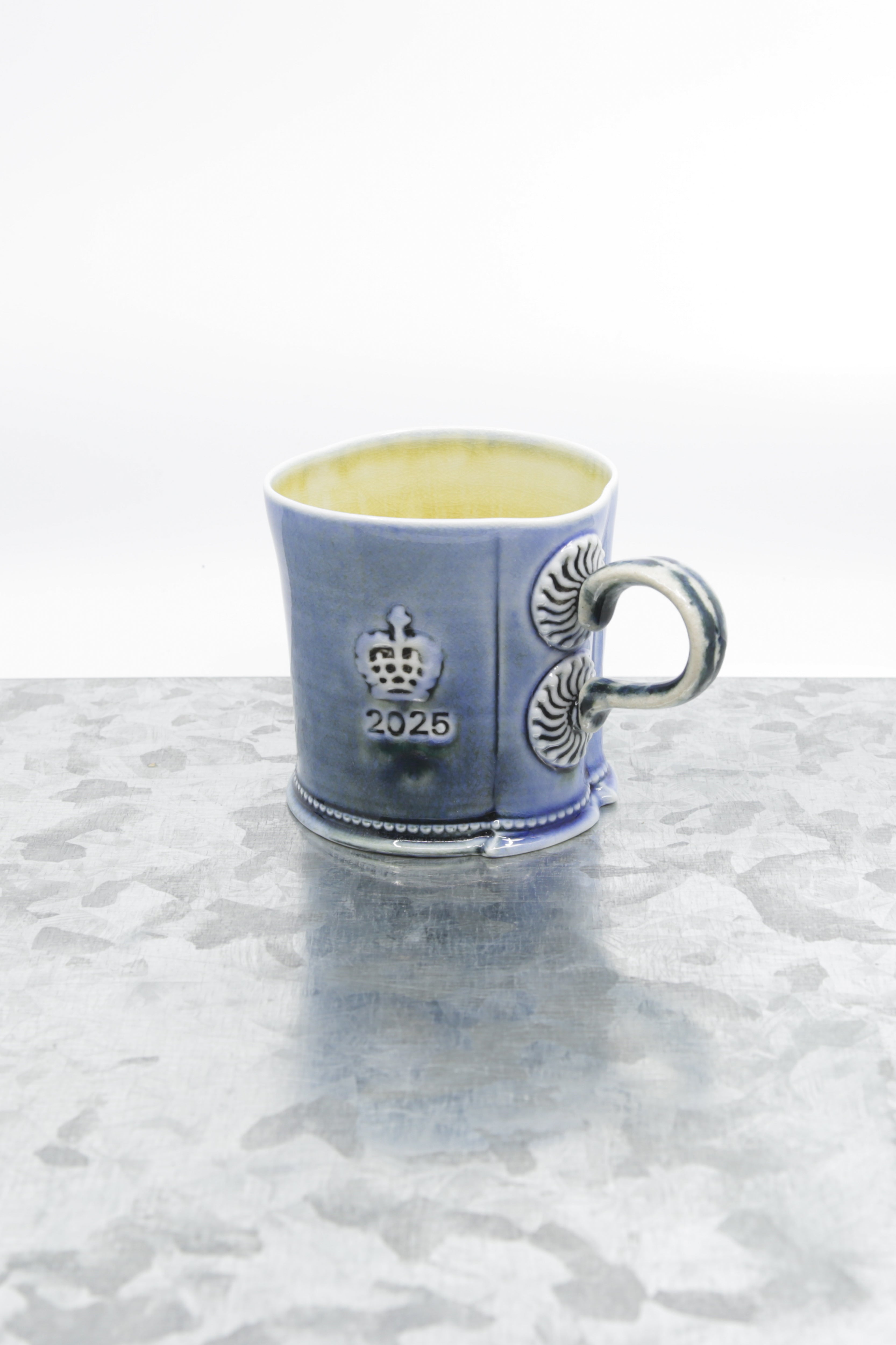 工芸品 STEVE HARRISON Short Beaker Desk Cup Steve Harrison Ceramic Desk Cup, No.88 Yellow Porcelain
