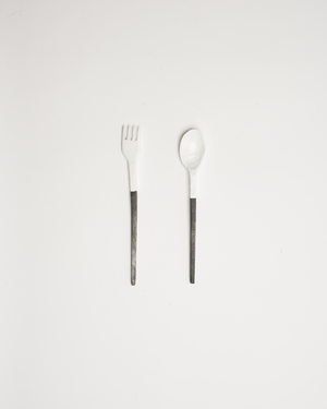 Fork & Spoon Set (White)